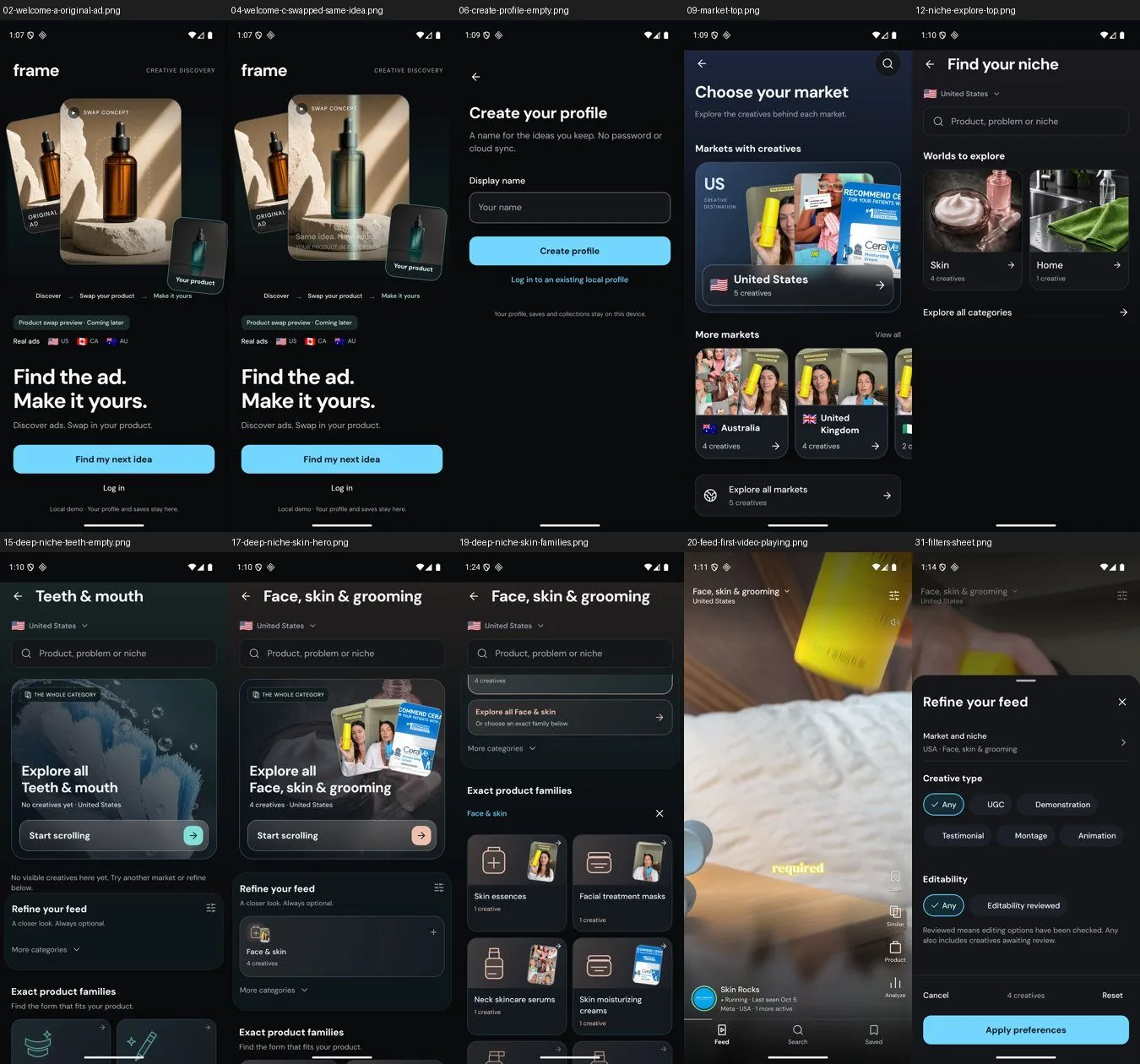 The native app before the redesign