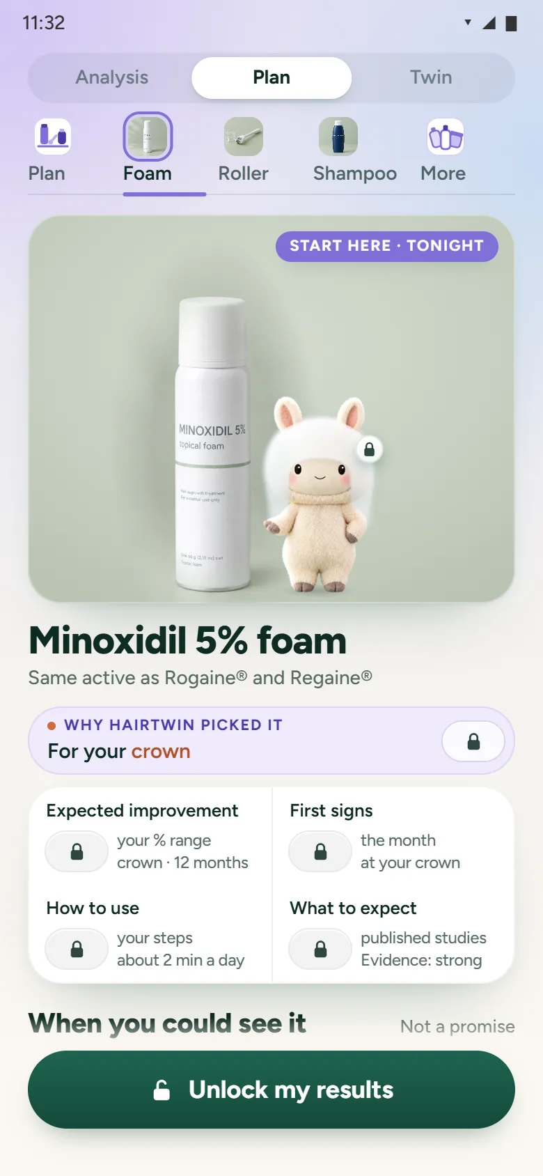 Plan page 2, Minoxidil 5% foam